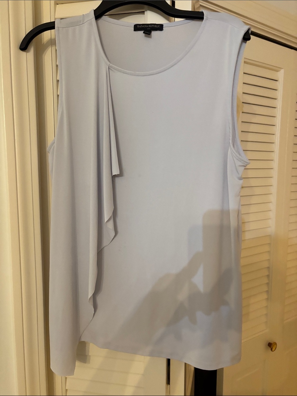 Banana Republic light Gray Sleeveless Ruffle-Accent Tank